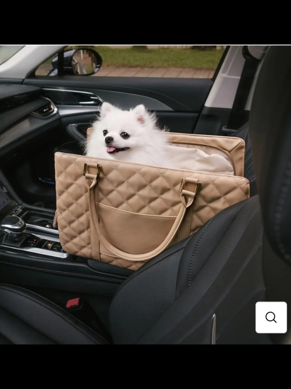 Quilted Black Pet Travel Carrier Tote - Stylish Dog Carrier